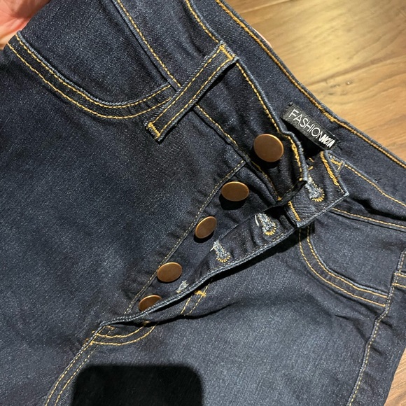 Fashion Nova high waisted navy blue jeans - Picture 3 of 5